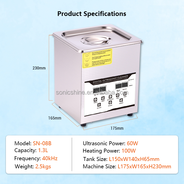 SN-08B 1.3L Limpador Ultrassôn - Medical Lab Ultrasound avaliação e preço